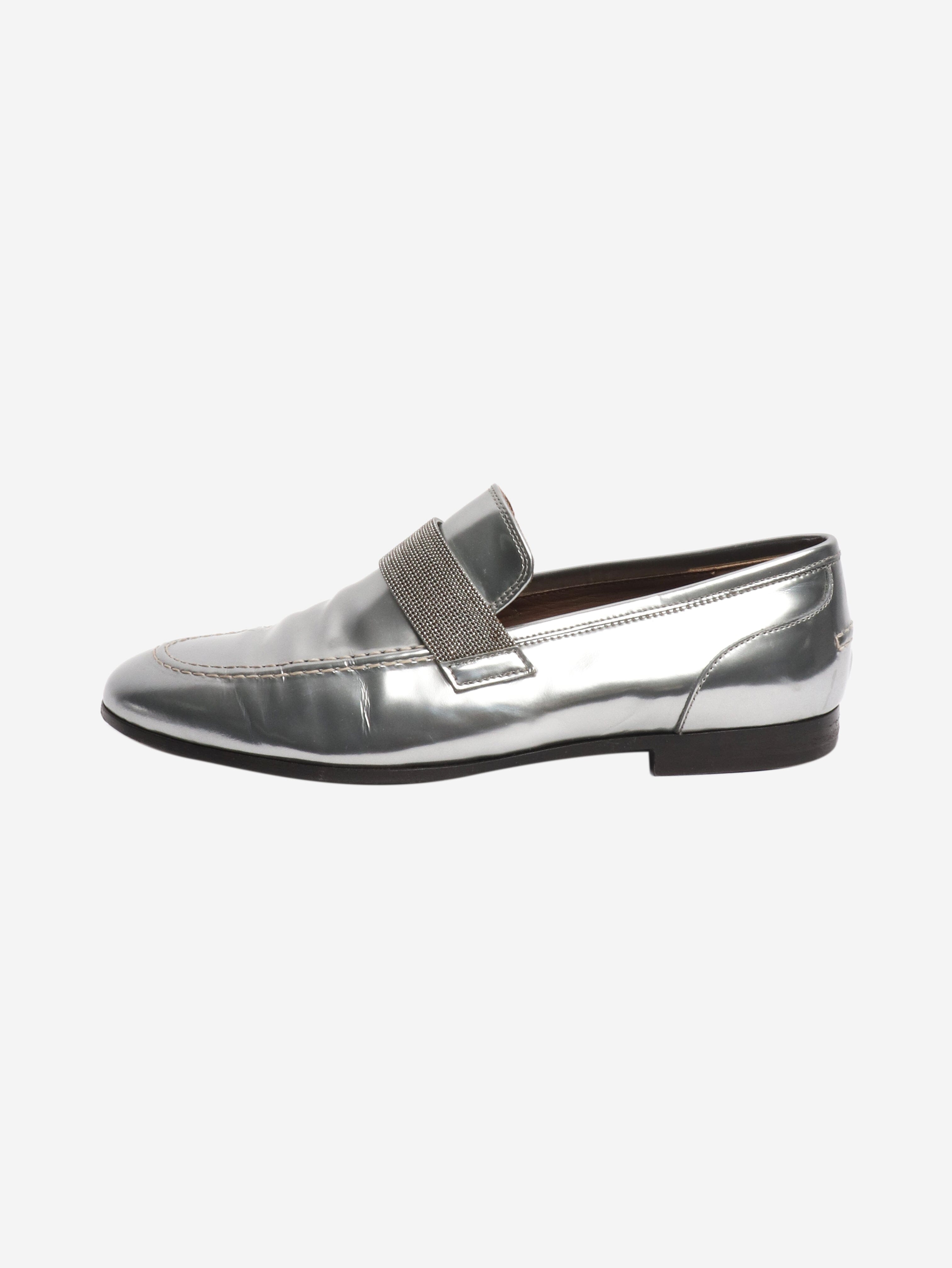 Silver chrome loafers - size EU 38 Flat Shoes Brunello Cucinelli 