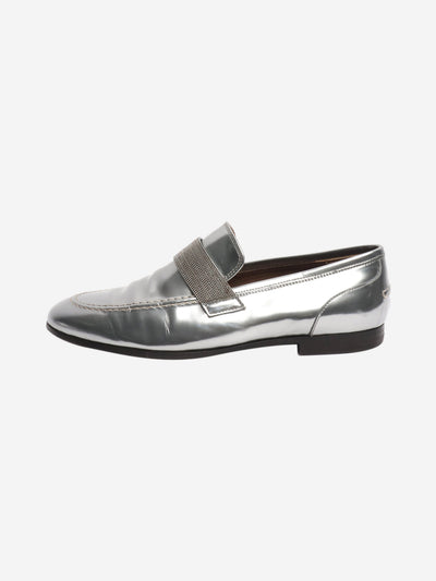 Silver chrome loafers - size EU 38 Flat Shoes Brunello Cucinelli 