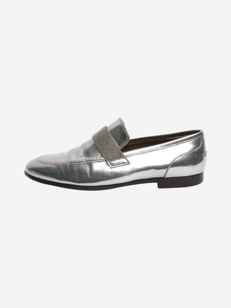 Silver chrome loafers - size EU 38 product image