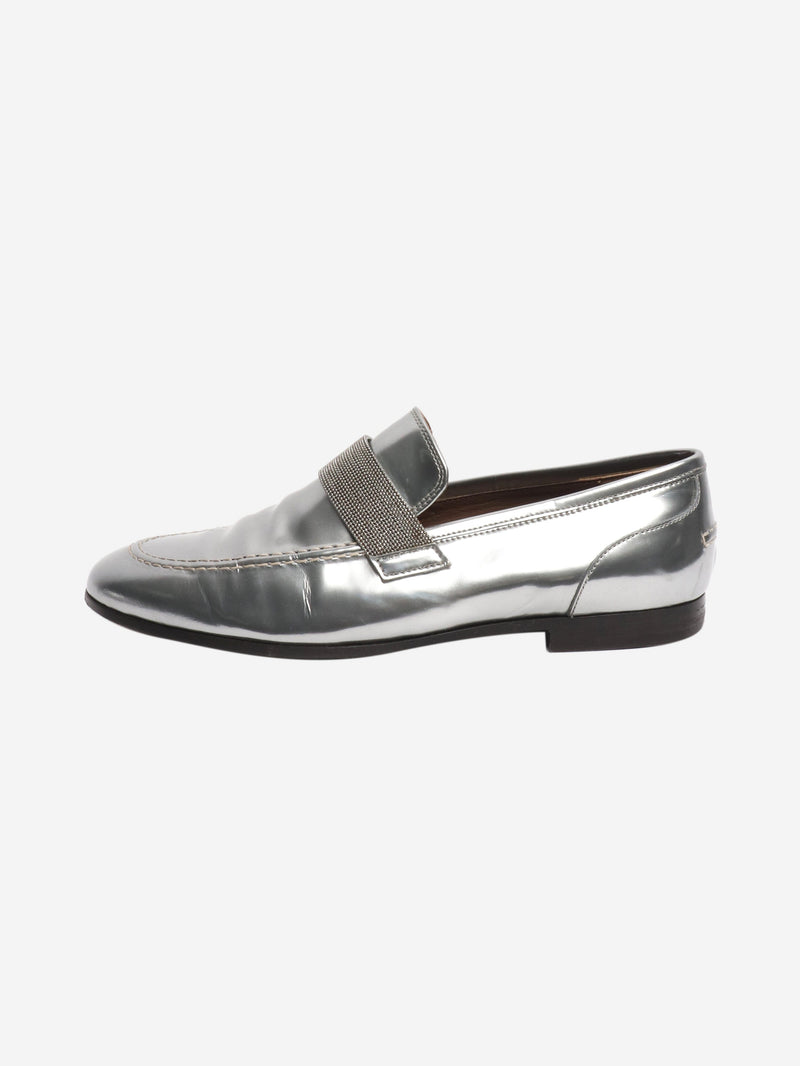 Silver chrome loafers - size EU 38 Flat Shoes Brunello Cucinelli 