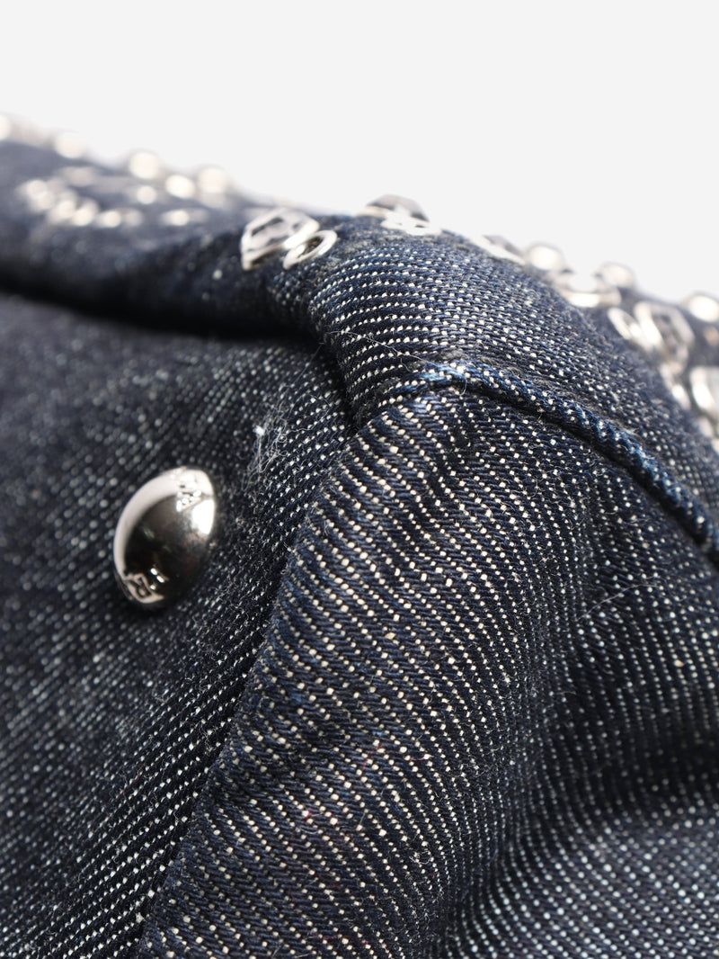 Indigo denim bejewelled 2way tote Shoulder bags Prada 
