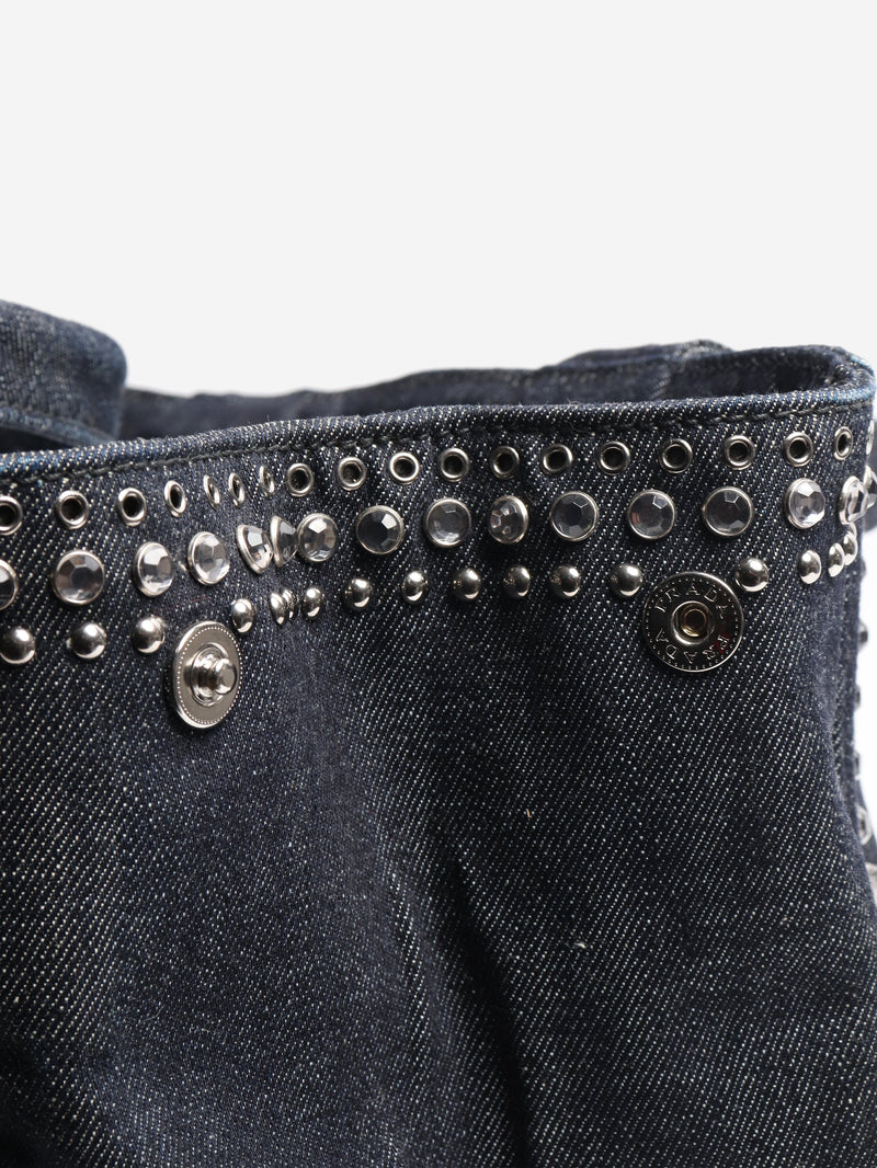 Indigo denim bejewelled 2way tote Shoulder bags Prada 