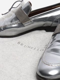 Silver chrome loafers - size EU 38 Flat Shoes Brunello Cucinelli 