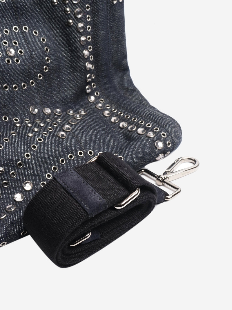 Indigo denim bejewelled 2way tote Shoulder bags Prada 