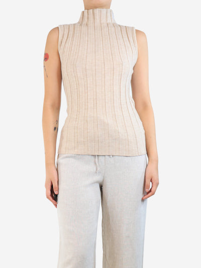 Neutral mock-neck wool vest - size M Knitwear Anine Bing 