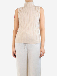 Anine Bing Neutral mock-neck wool vest - size M