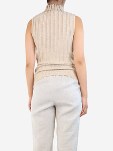 Anine Bing Neutral mock-neck wool vest - size M