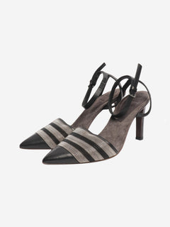 Black leather and sparkly beaded pumps - size EU 38 Heels Brunello Cucinelli 