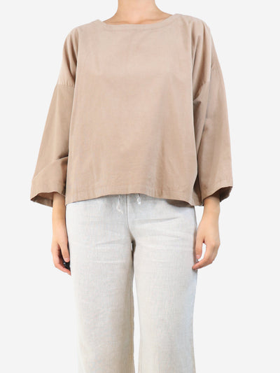 Taupe corduroy top - size S Tops Suzie Kondi 