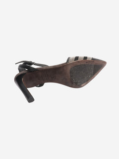 Black leather and sparkly beaded pumps - size EU 38 Heels Brunello Cucinelli 