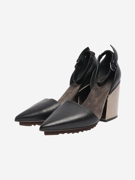 Black leather pointed-toe pumps - size EU 38 alternate image