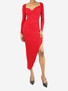 Norma Kamali Red asymmetric midi dress - size XS