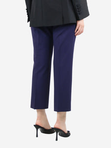 Hermes Blue high-rise wool trousers - size UK 12