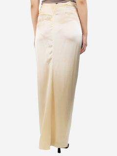 Cream silk midi skirt - size UK 10 Skirts Johanna Ortiz 