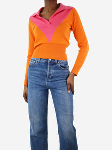 Clements Ribeiro Orange and pink two-tone jumper - size XS