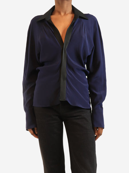 Blue silk shirt - size XS product image