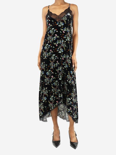 Black sleeveless floral-printed velvet midi dress - size XS Dresses Zadig & Voltaire 