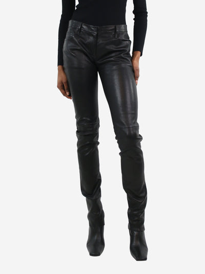 Black leather stretch trousers - size UK 10 Trousers Joseph 