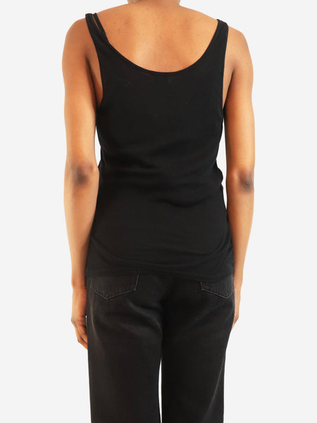 Black sheer ribbed tank top - size XS alternate image