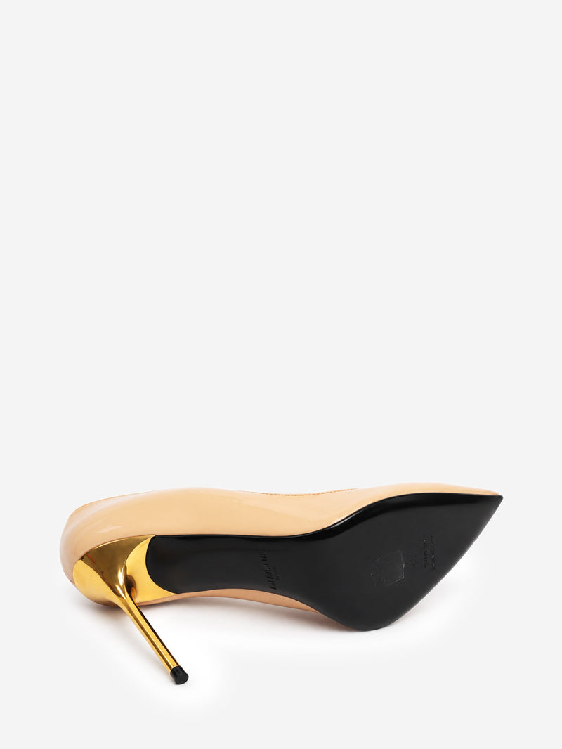 Neutral patent leather pointed-toe pumps - size EU 38 Heels Balmain 