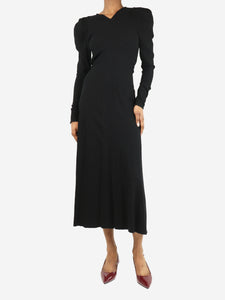 Isabel Marant Black textured midi dress - size UK 6