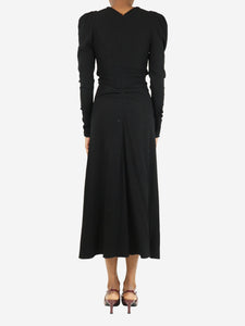 Isabel Marant Black textured midi dress - size UK 6