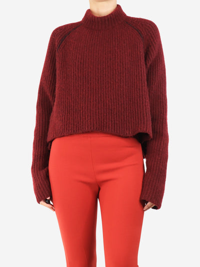 Burgundy ribbed cashmere jumper - size S Knitwear Celine 