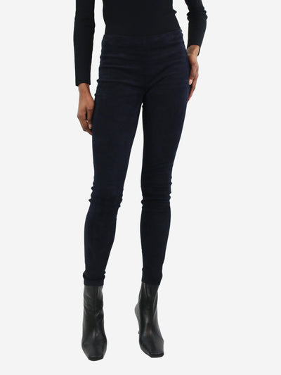 Navy blue suede trousers - size FR 34 Trousers Jitrois 