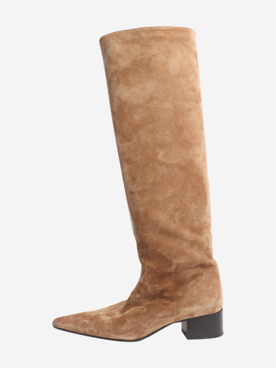 Brown suede knee-high boots - size EU 39 Boots Khaite 