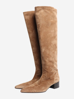 Brown suede knee-high boots - size EU 39 Boots Khaite 