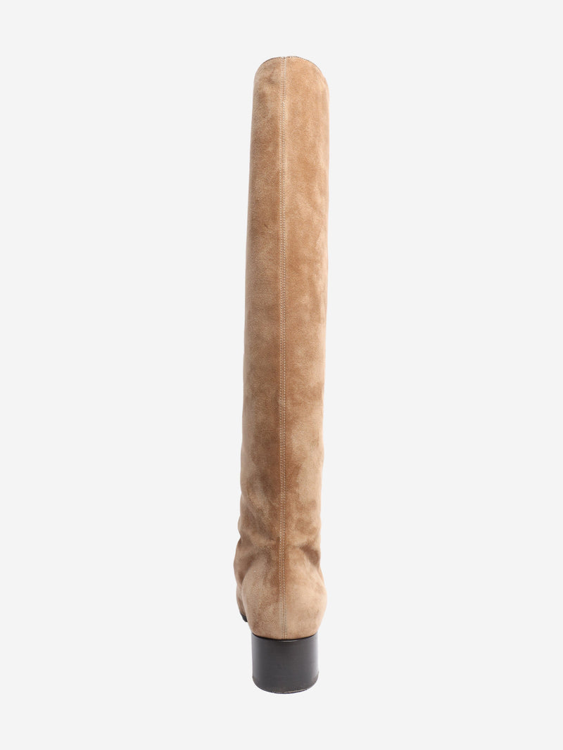 Brown suede knee-high boots - size EU 39 Boots Khaite 