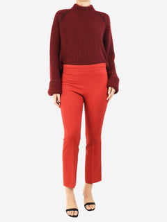 Rust red wool trousers - size UK 8 Trousers Max Mara 