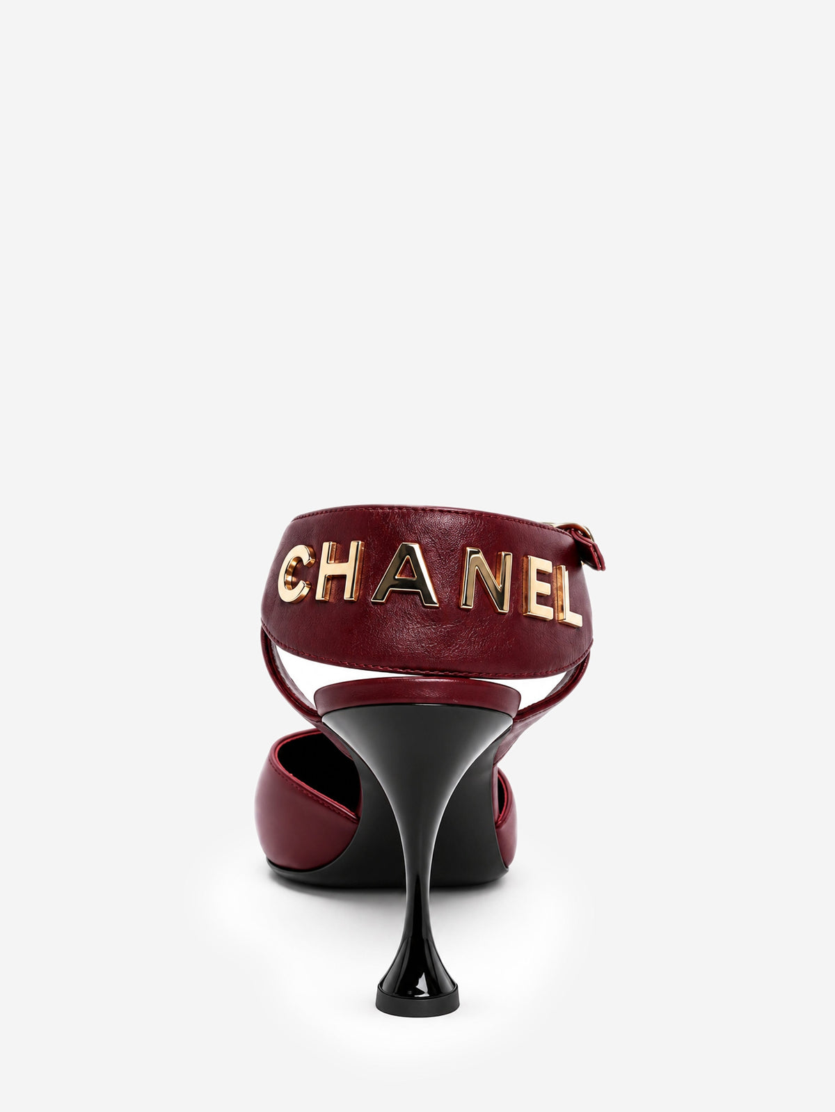 Burgundy leather and velvet cap-toe Mary Jane pumps - size EU 39 Heels Chanel 