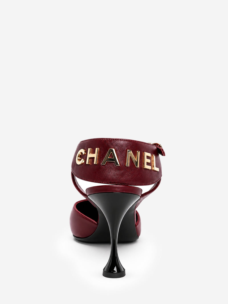 Burgundy leather and velvet cap-toe Mary Jane pumps - size EU 39 Heels Chanel 