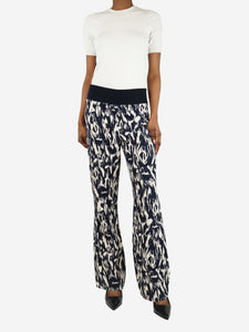 Stine Goya Blue elasticated waist printed trousers - size S