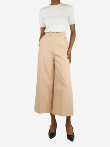 MSGM Nude flap front wide-leg trousers - size UK 6