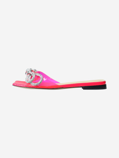 Neon pink double-bow sandals - size EU 37 Flat Sandals Mach & Mach 