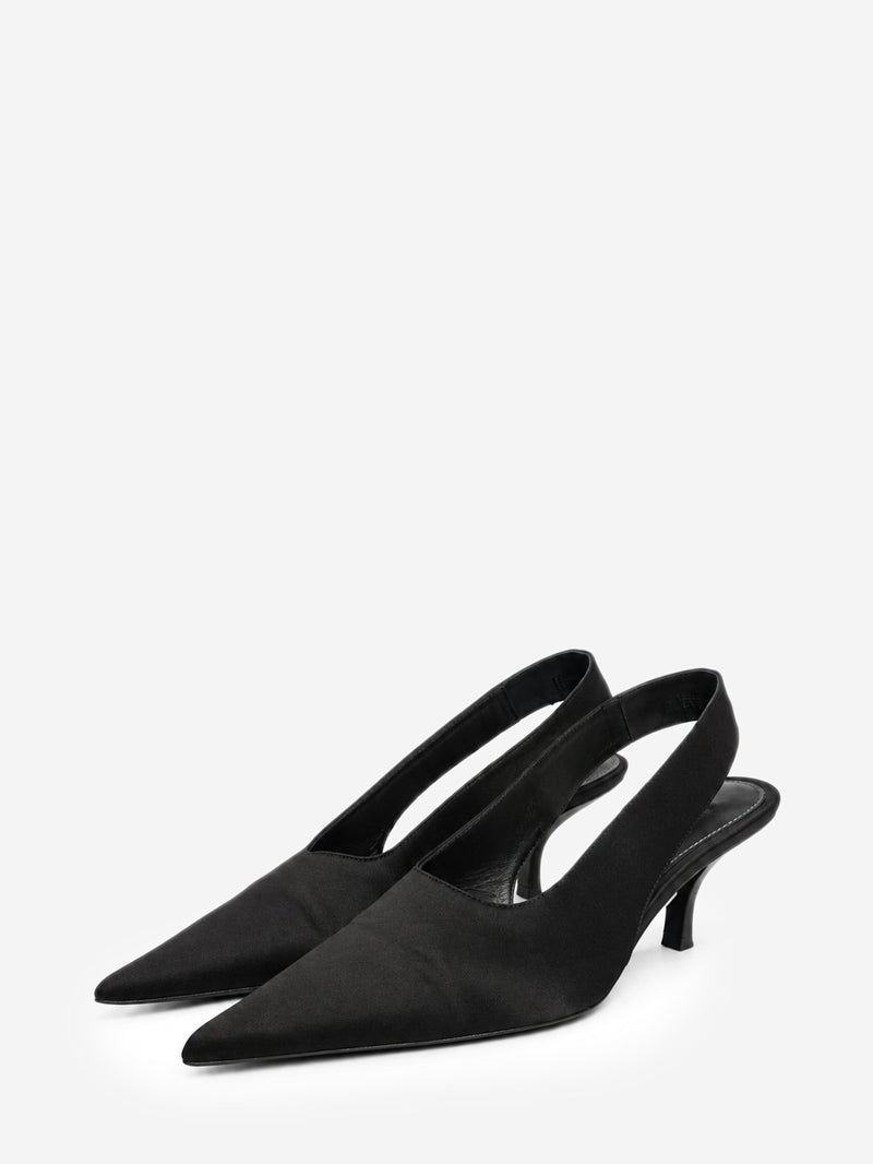 Black satin slingback pumps - size EU 38 Heels Toteme 