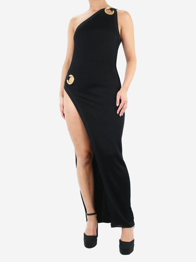 Black knit maxi dress - size UK 14 Dresses Balmain 