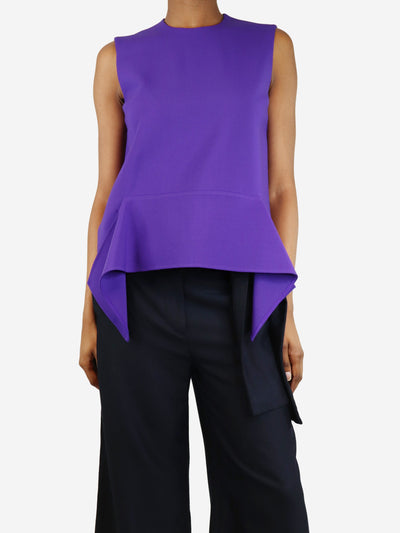 Purple sleeveless ruffled peplum top - size UK 8 Tops Victoria Victoria Beckham 