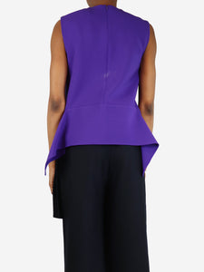 Victoria Victoria Beckham Purple sleeveless ruffled peplum top - size UK 8