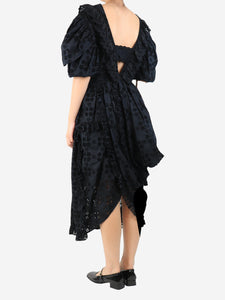 Simone Rocha Black broderie-anglaise midi dress - size UK 12