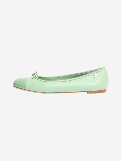 Mint green leather ballet flats - size EU 41 Flat Shoes Chanel 
