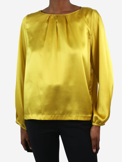 Yellow long-sleeved satin shirt - size FR 34 Tops Ines de la Fressange 