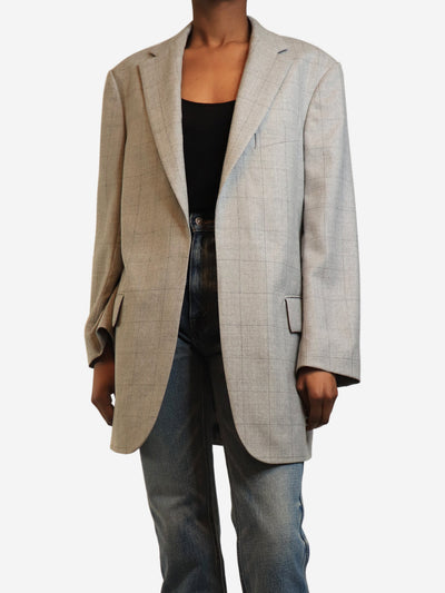 Grey wool check blazer - size S Coats & Jackets Dries Van Noten 