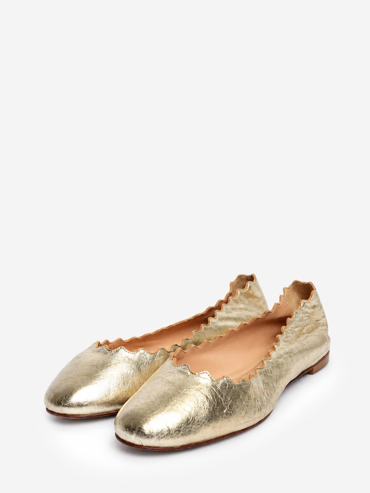 Gold metallic leather Lauren ballet flats - size EU 37 Flat Sandals Chloe 