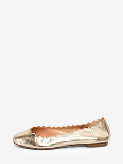 Gold metallic leather Lauren ballet flats - size EU 37 Flat Sandals Chloe 