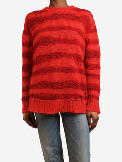 Red distressed striped sweater - size XS Knitwear Acne Studios 