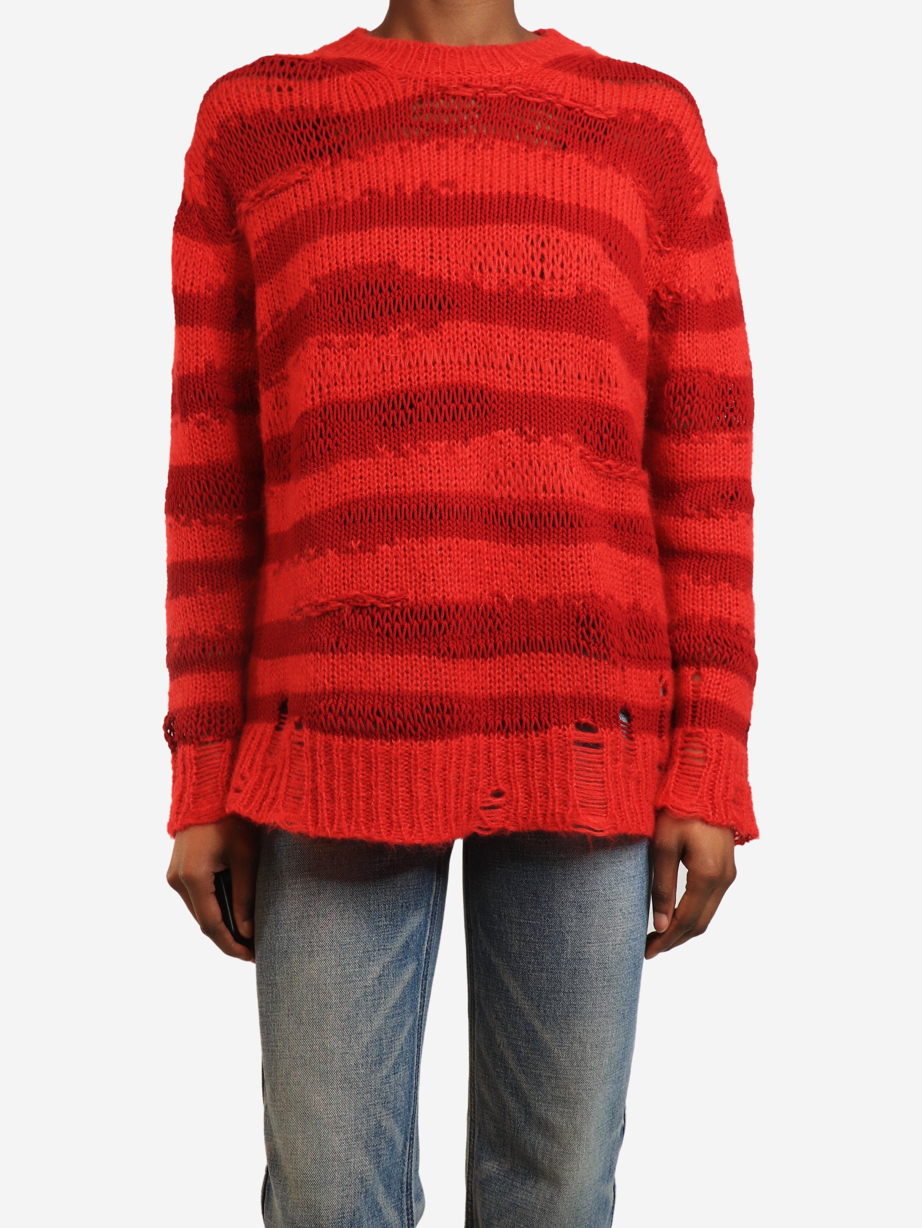 Red distressed striped sweater - size XS Knitwear Acne Studios 