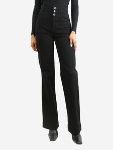 J Brand J Brand Black high-waisted straight-leg trousers - size UK 6